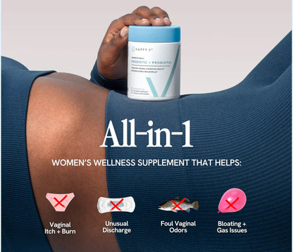Vaginal Probiotics for Women Odor & Itch Support, Urinary & Gut Health, pH Balance | Womens Daily Probiotic with Patented Prebiotics & Lactobacillus for Feminine Wellness